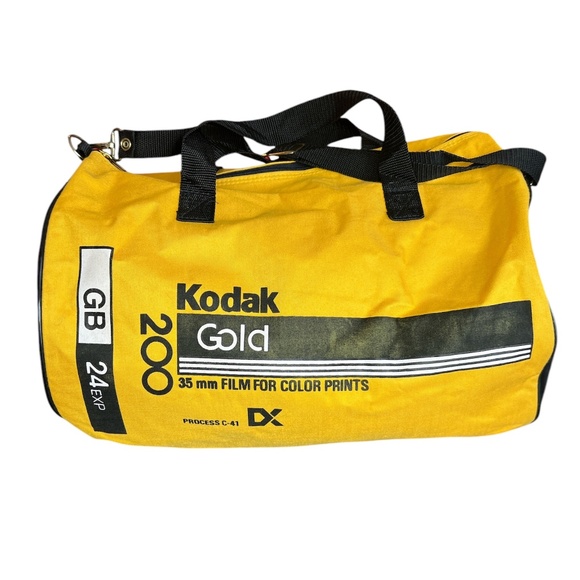 Vintage 80's/90's Kodak Gold Colour Film Photography Duffle Barrel Bag - Picture 3 of 8